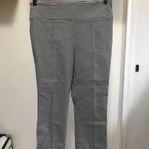 Checker print capri dress pants
